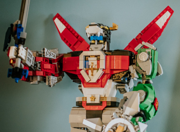 Close up of LEGO Voltron figure.